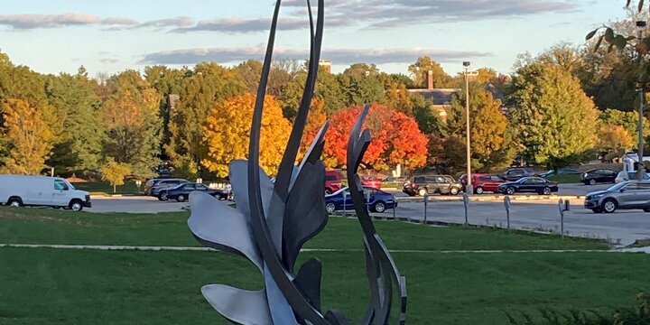 Sculpture on fall day